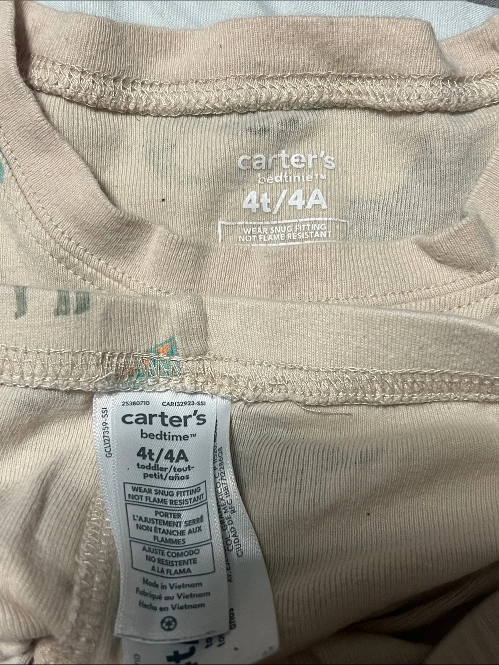 Carter's Beige Toddler Pajama Set with Dino Accents